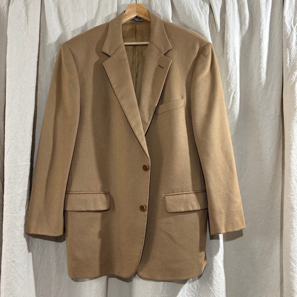 Brooks Brothers Mens 43R Italian Camel Hair Blazer Sport Coat Tan 22181244